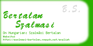 bertalan szalmasi business card